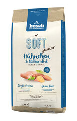 Bosch HPC Soft + Junior Kanaa ja bataattia (yksi proteiini), 12,5 kg hinta ja tiedot | Bosch Petfood  Plus Lemmikit | hobbyhall.fi