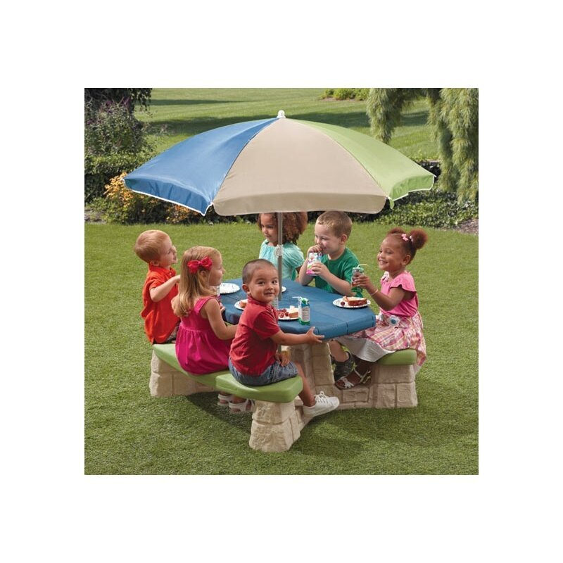 Piknik-pöytä ja sateenvarjo Step2 hinta ja tiedot | Lasten ulkokalusteet | hobbyhall.fi