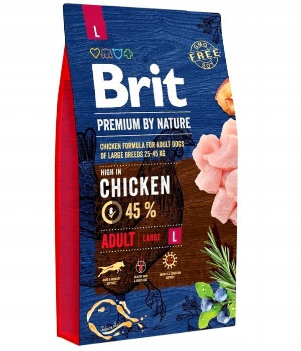 Brit Premium By Nature isoille koirille kana, 9 kg hinta ja tiedot | Koiran kuivaruoka | hobbyhall.fi