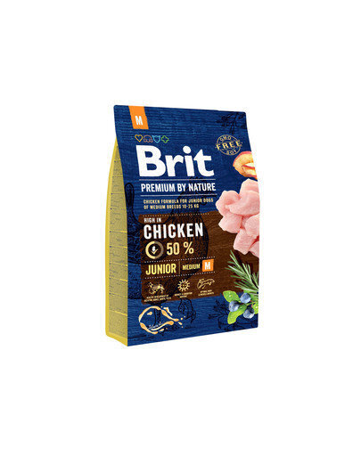 Brit Premium by Nature Junior M täysravinto koirille 3kg hinta ja tiedot | Koiran kuivaruoka | hobbyhall.fi