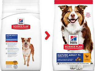 Kuivaruoka koirille Hill's Science Plan Medium Mature Adult 7+ kana, 14 kg. hinta ja tiedot | Koiran kuivaruoka | hobbyhall.fi