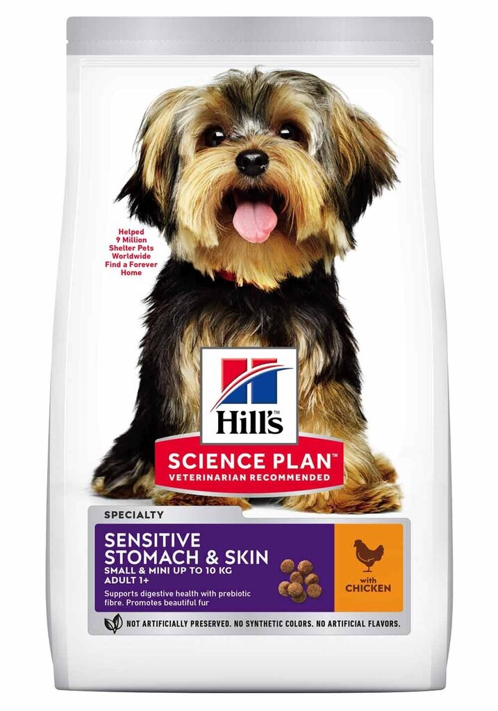 Hill's Science Plan Sensitive Stomach & Skin Small & Mini Adult kana, Koiran kuivaruoka 1,5 kg hinta ja tiedot | Koiran kuivaruoka | hobbyhall.fi