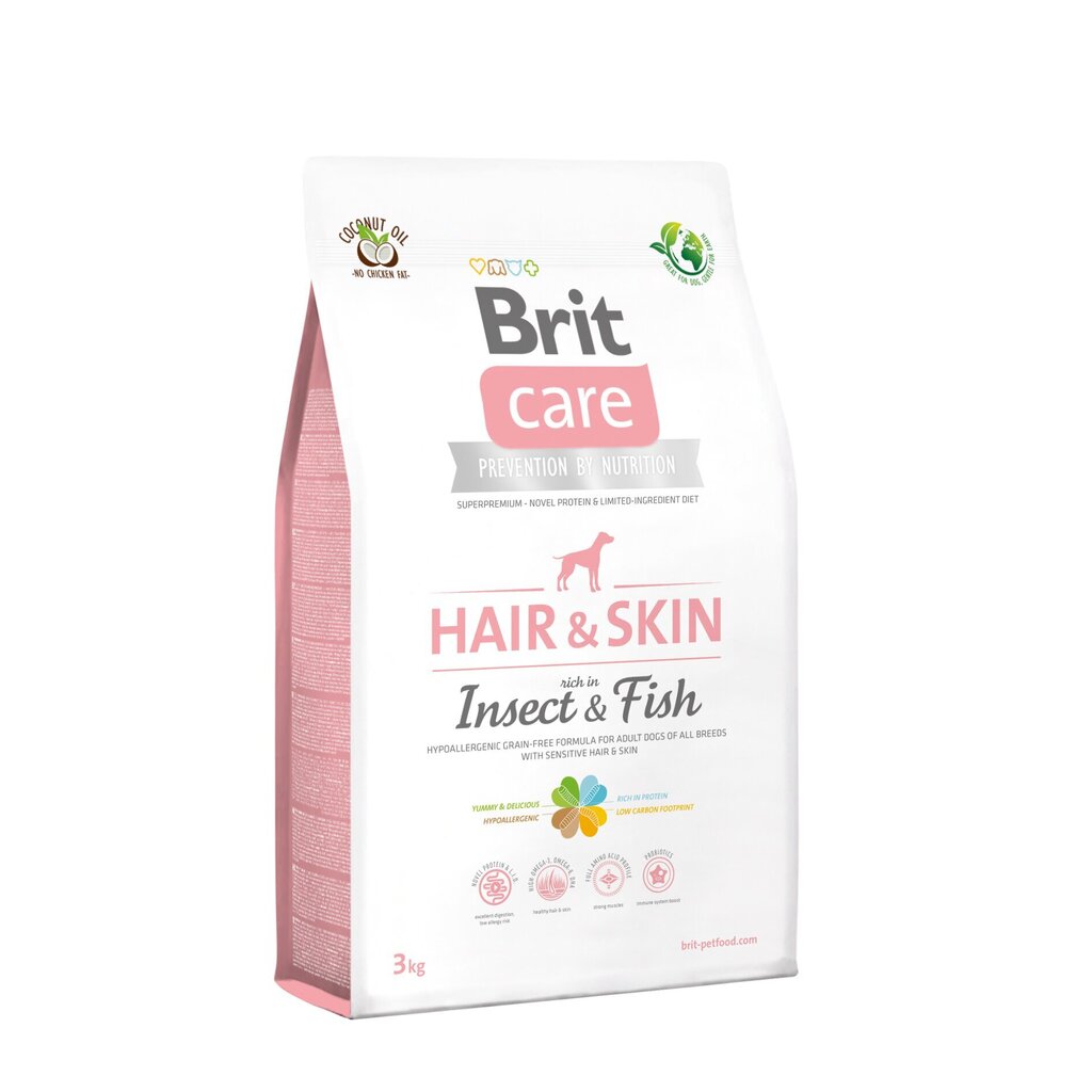 Brit Care Adult Hair & Skin täysravinto aikuisille koirille 3kg hinta ja tiedot | Koiran kuivaruoka | hobbyhall.fi