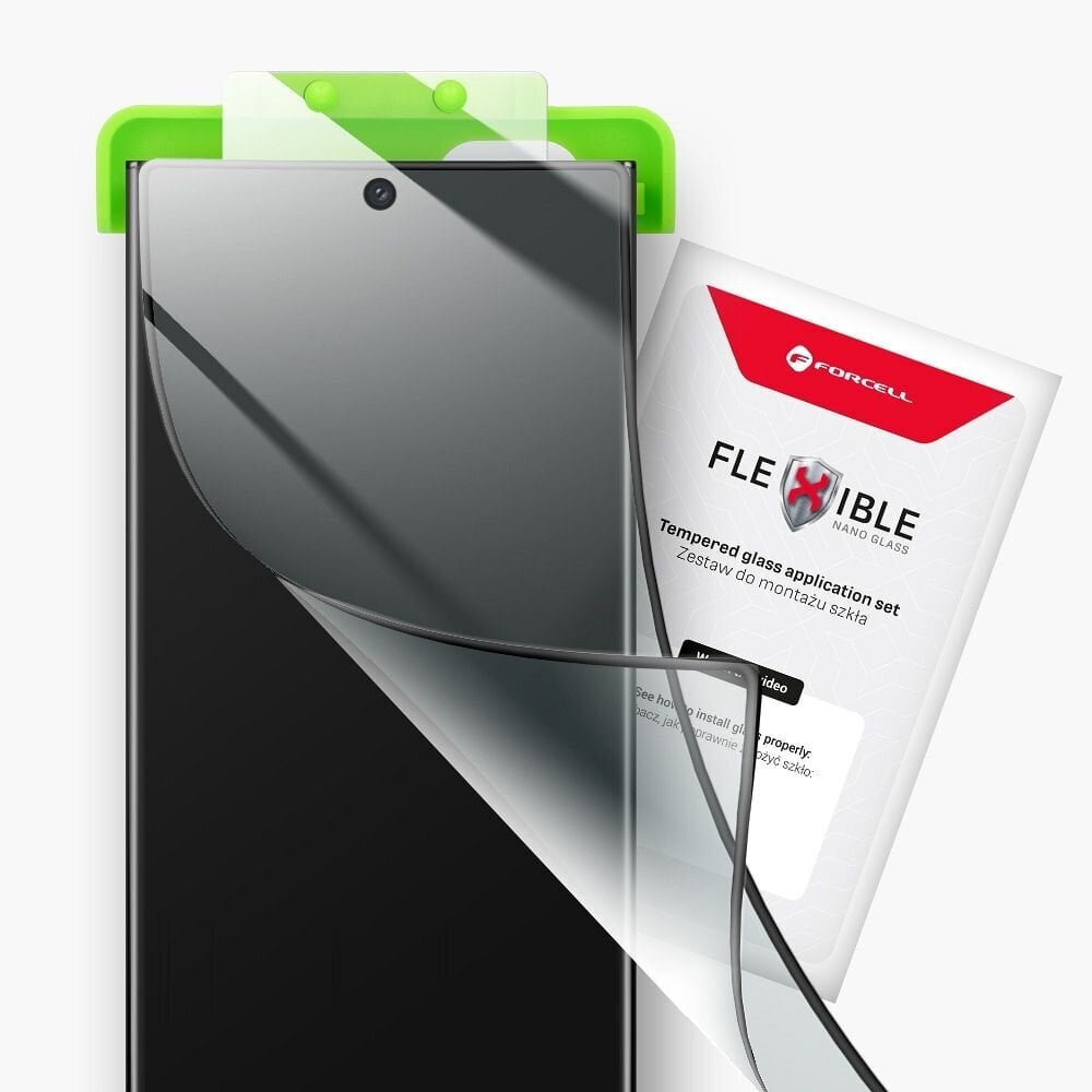 Forcell Flexible Nano Lasi 5D iPhone 15 Pro musta hinta ja tiedot | Näytönsuojakalvot ja -lasit | hobbyhall.fi