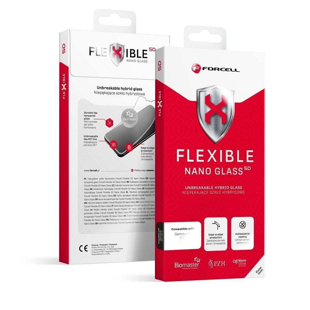 Forcell Flexible Nano Lasi 5D iPhone 15 Pro Max musta hinta ja tiedot | Näytönsuojakalvot ja -lasit | hobbyhall.fi