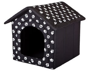 Hobbydog talo-pesä, tassukuosi, 70x60x63 cm, musta hinta ja tiedot | Pedit ja pesät | hobbyhall.fi