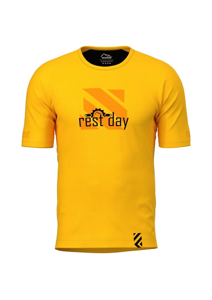T-paita Rest Day - Keltainen rento hinta ja tiedot | Miesten T-paidat | hobbyhall.fi