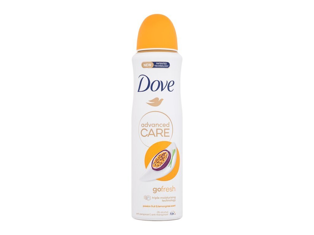 Antiperspirantti Dove Advanced Care Go Fresh Passion Fruit & Sitruunaruoho Antiperspirantti naisille, 150 ml hinta ja tiedot | Naisten ihonhoito | hobbyhall.fi