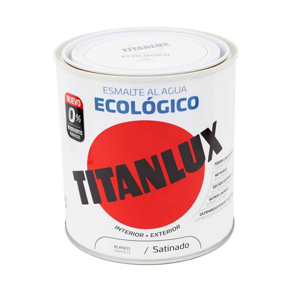 Akryylilakka TITANLUX 01t056614 Ekologinen 250 ml Valkoinen Satiiniviimeistely hinta ja tiedot | Maalit | hobbyhall.fi