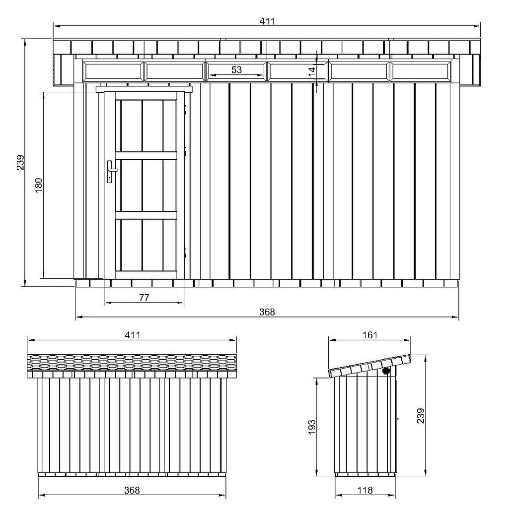 Ensiluokkainen puutarhavaja Timbela M902, 239 x 161 x 412 cm, maalisarjalla Redwood Red hinta ja tiedot | Piharakennukset | hobbyhall.fi