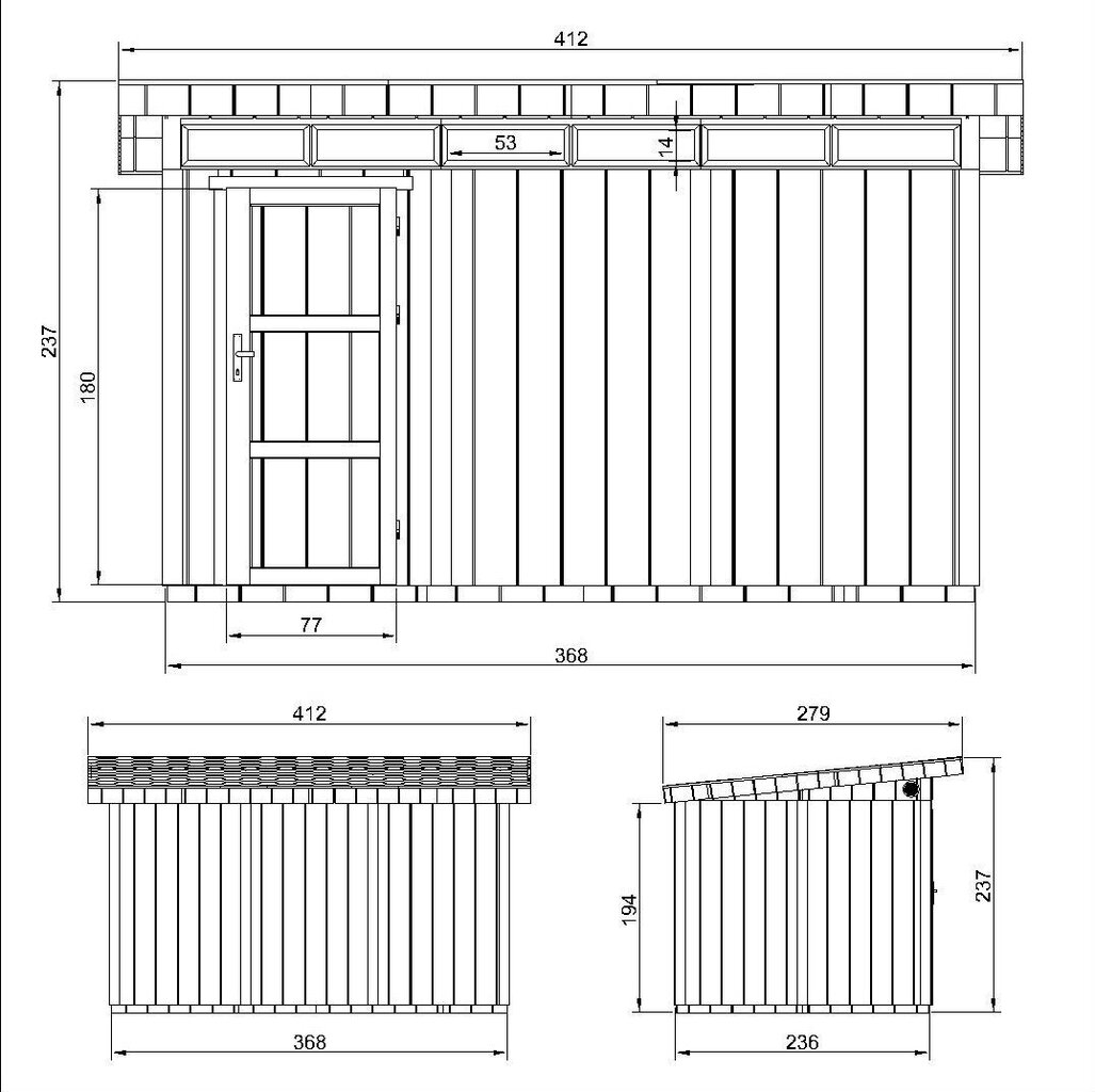 Ensiluokkainen puutarhavaja Timbela M904, 237 x 279 x 412 cm, maalisarjalla Redwood Red hinta ja tiedot | Piharakennukset | hobbyhall.fi