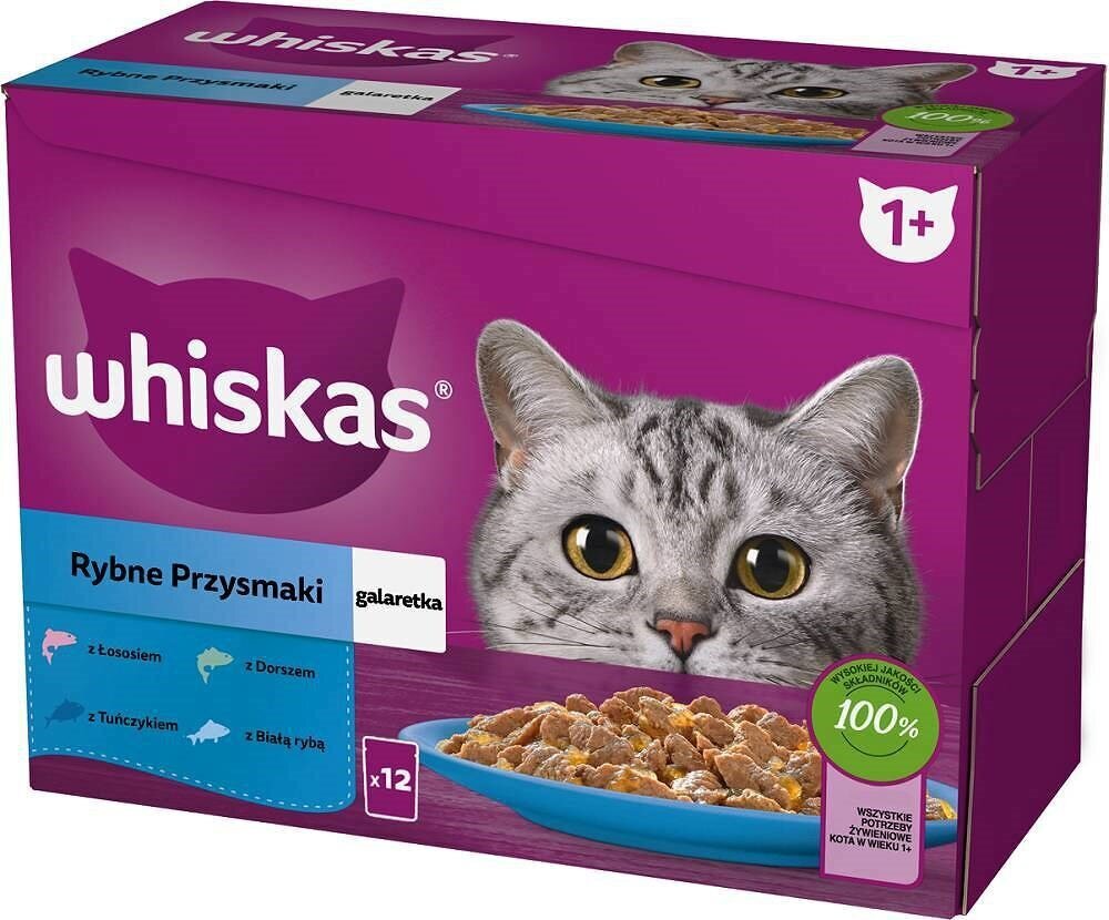 Whiskas kalaherkut kissoille lohi, 12x85g hinta ja tiedot | Kissanruoka | hobbyhall.fi