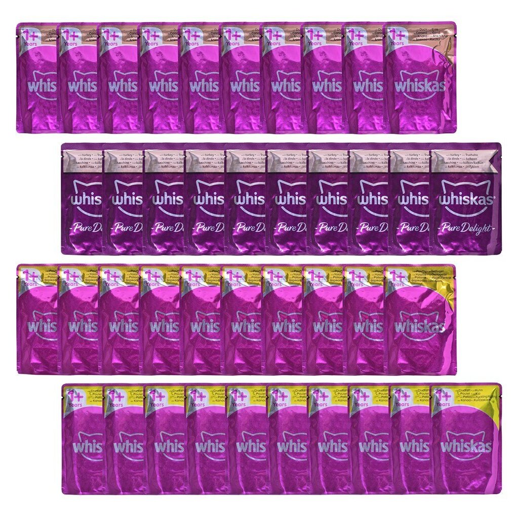 Whiskas Pure Delight kissoille, 40 x 85 g hinta ja tiedot | Kissanruoka | hobbyhall.fi