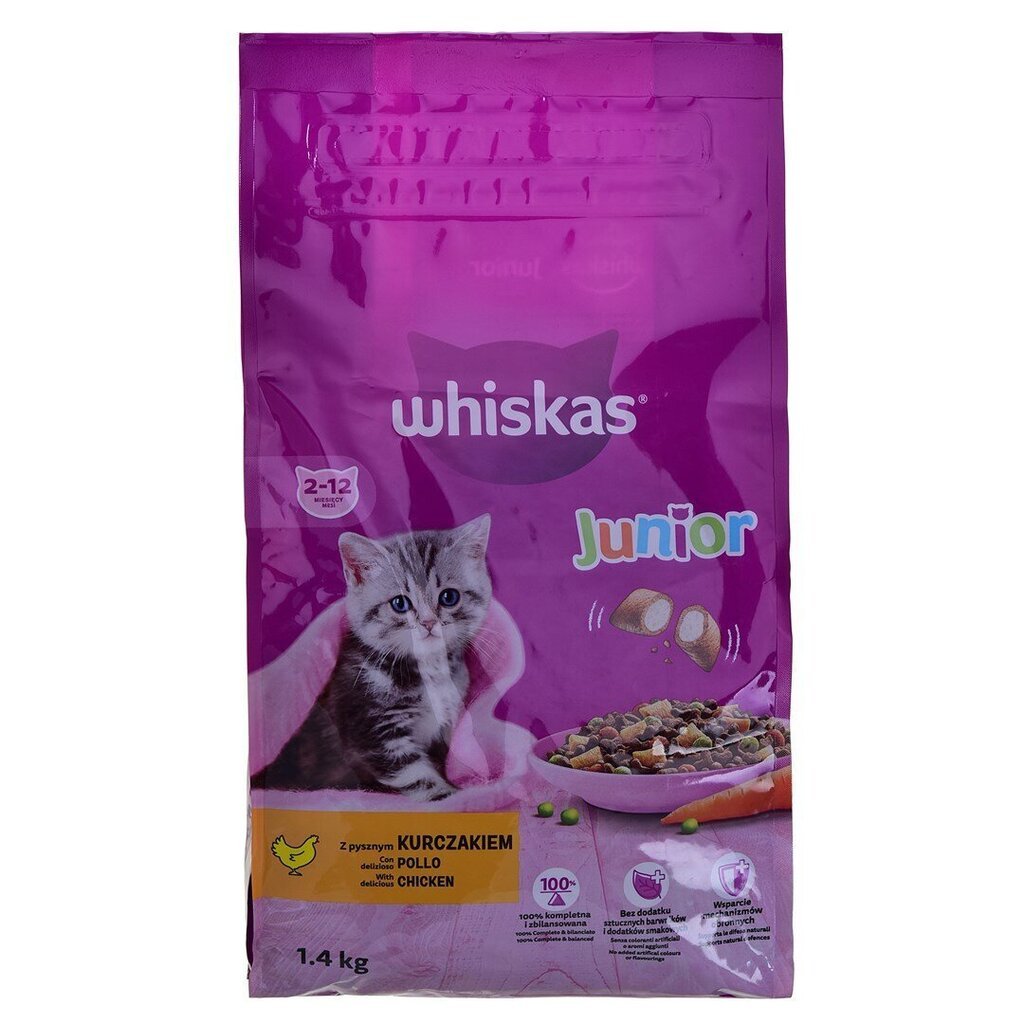 Whiskas Junior kissoille kana, 1,4 kg hinta ja tiedot | Kissan kuivaruoka | hobbyhall.fi