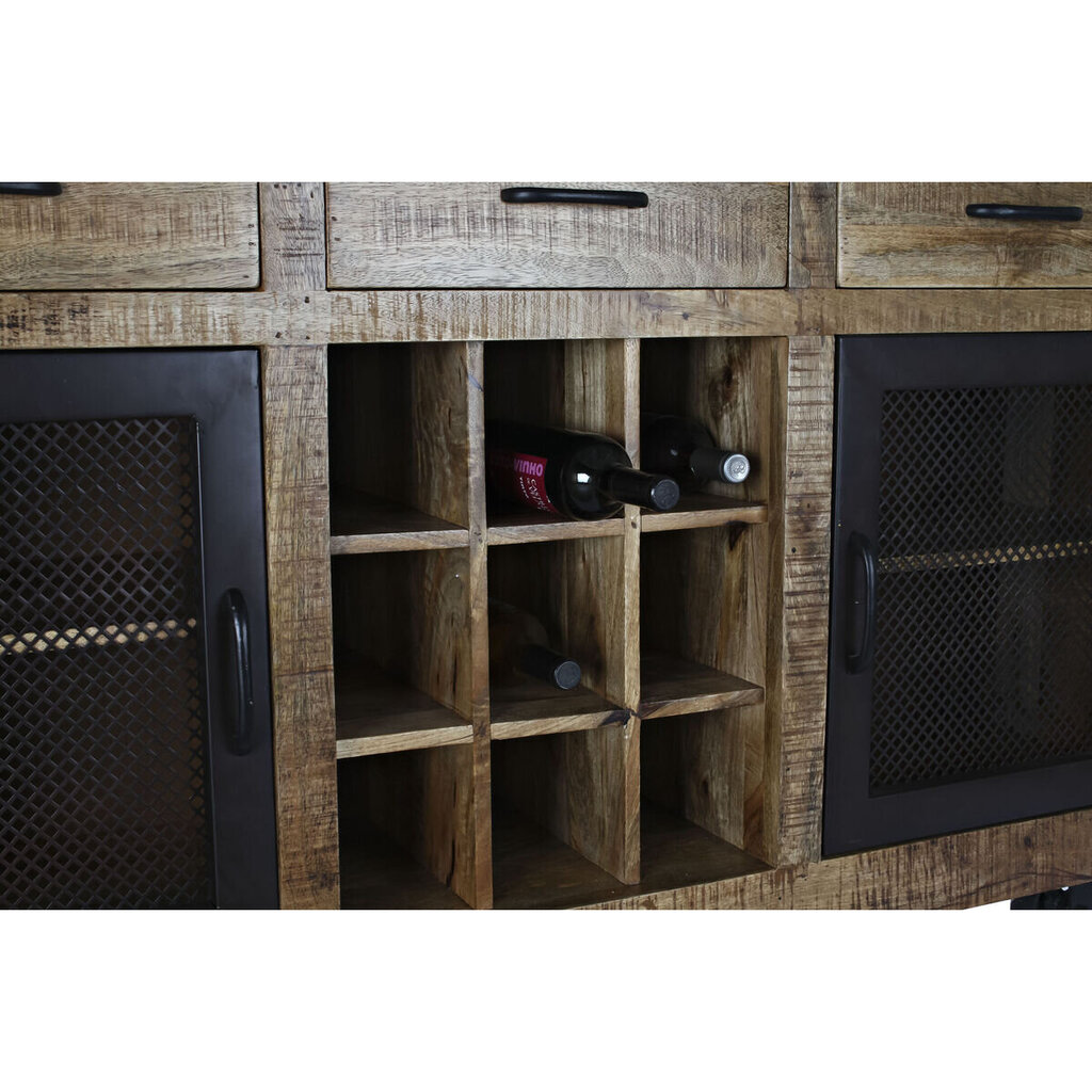 Sivupöytä DKD Home Decor Musta Harmaa Metalli Tummanruskea Mangopuu (150 x 43 x 90 cm) hinta ja tiedot | Vitriinit | hobbyhall.fi