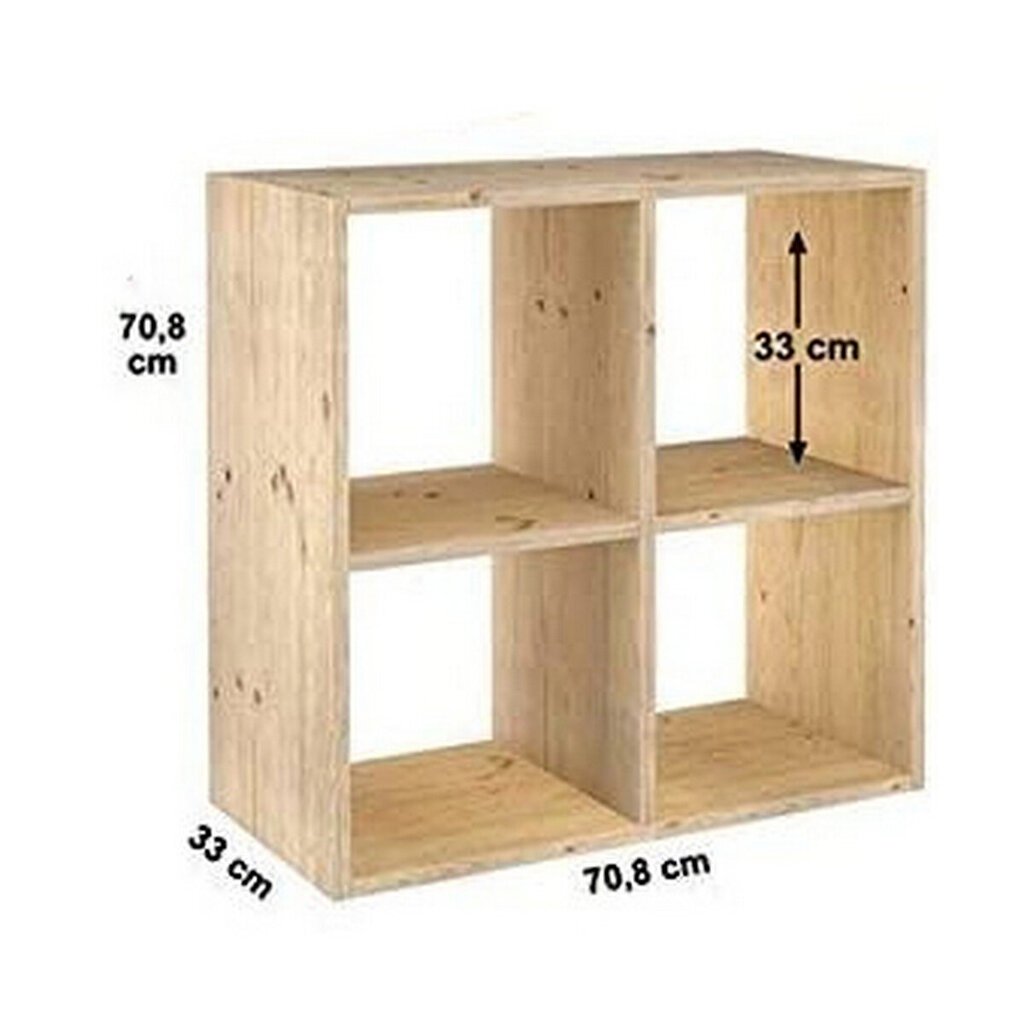 Hyllyt Astigarraga 2x2 Dinamic Mäntypuu (70,8 x 70,8 x 33 cm) hinta ja tiedot | Hyllyt | hobbyhall.fi