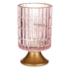 LED-lyhty Raidat Pinkki Kullattu Lasi (10,7 x 18 x 10,7 cm) hinta ja tiedot | Kynttilät ja kynttilänjalat | hobbyhall.fi