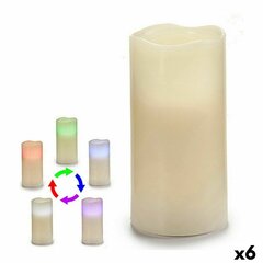 LED Kynttilä Kerma Muovinen Vaha (7,5 x 14,8 x 7,5 cm) (6 osaa) hinta ja tiedot | Kynttilät ja kynttilänjalat | hobbyhall.fi