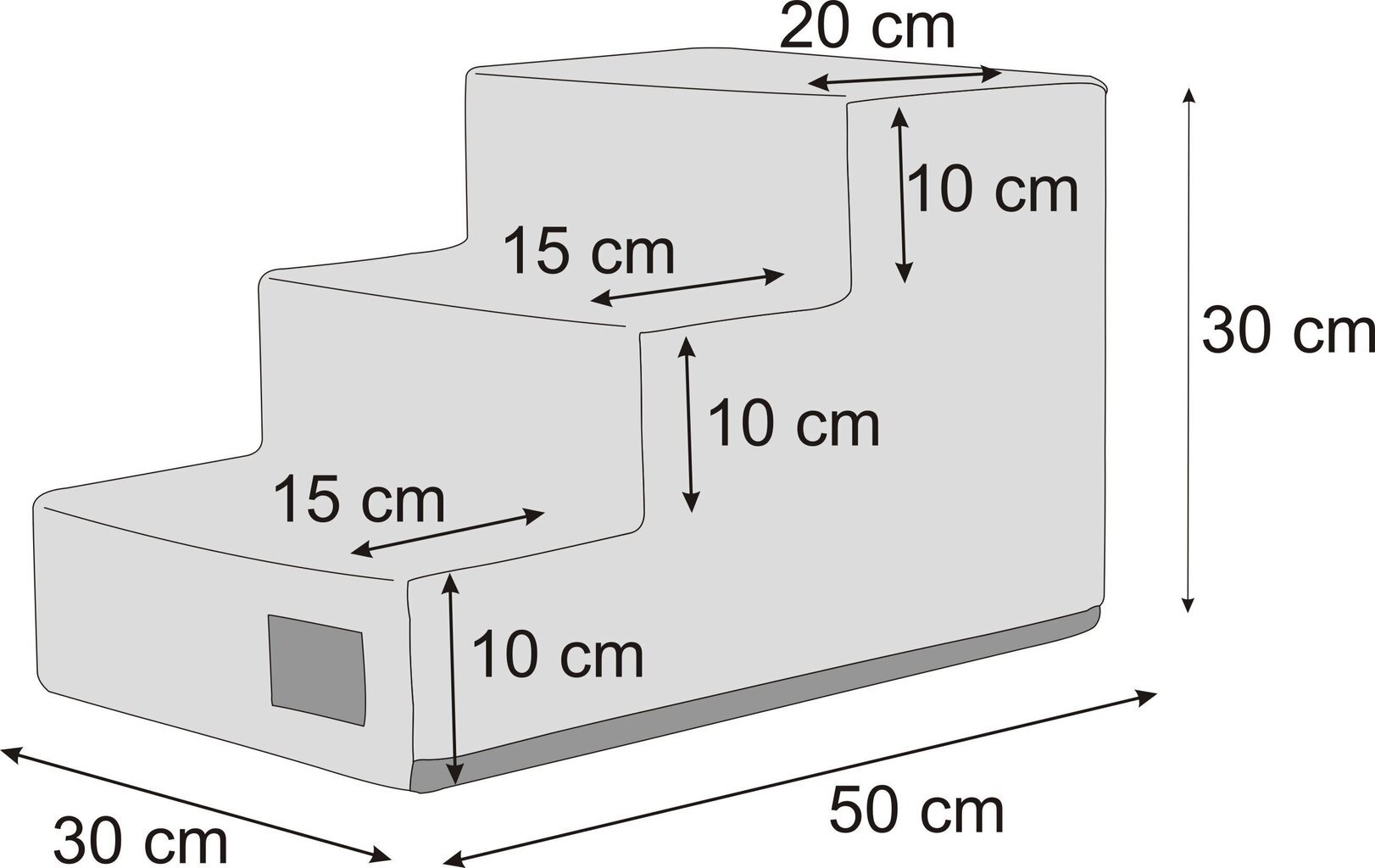 Hobbydog portaat Savoy Light Grey 3, 30x50x30 cm hinta ja tiedot | Pedit ja pesät | hobbyhall.fi