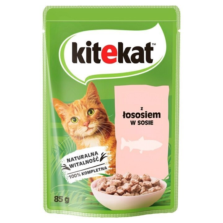 Kitekat aikuisille kissoille lohi, 28x85 g hinta ja tiedot | Kissanruoka | hobbyhall.fi