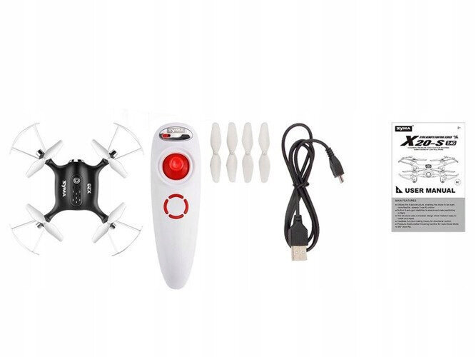 Syma X20-S lennokki (2.4GHz, gyro, kantama jopa 20 m, 10.5 cm), musta hinta ja tiedot | Poikien lelut | hobbyhall.fi