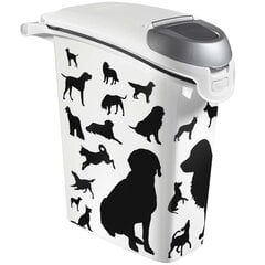 Ruokalaatikko lemmikkieläinten ruoalle Curver, 23 L, mustilla koirafiguureilla hinta ja tiedot | Curver Huonekalut ja sisustus | hobbyhall.fi