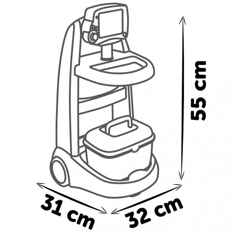 Sähköinen lääkintävaunu - Smoby, 16 elementtiä hinta ja tiedot | Tyttöjen lelut | hobbyhall.fi