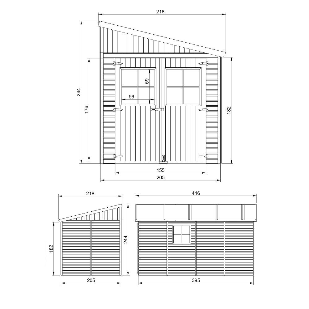 Puinen puutarhavaja Timbela M340A H244x218x416 cm/8.1 m2 hinta ja tiedot | Piharakennukset | hobbyhall.fi