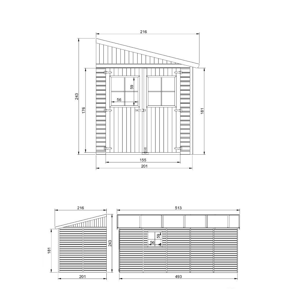 Puinen puutarhavaja Timbela M341 H243x216x513 cm/9.91m2 hinta ja tiedot | Piharakennukset | hobbyhall.fi