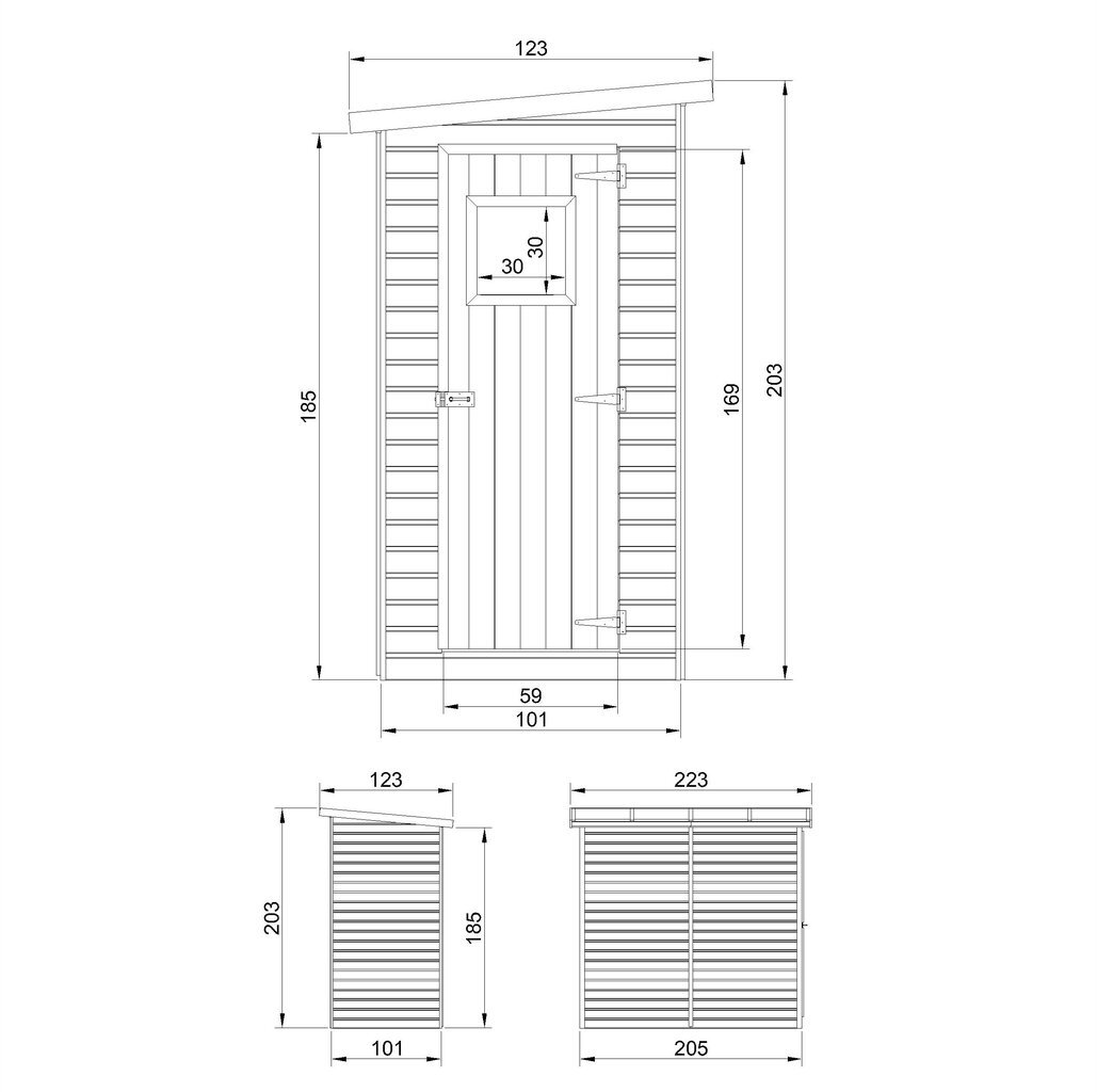 Puinen puutarhavaja Timbela M348A H203 x 123 x 223 cm / 2,1 m² hinta ja tiedot | Piharakennukset | hobbyhall.fi