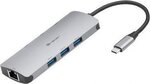 Tietokonetelakka TRACER A-3, USB-C, HDMI 4K, USB 3.0, PDW 100W, ETH