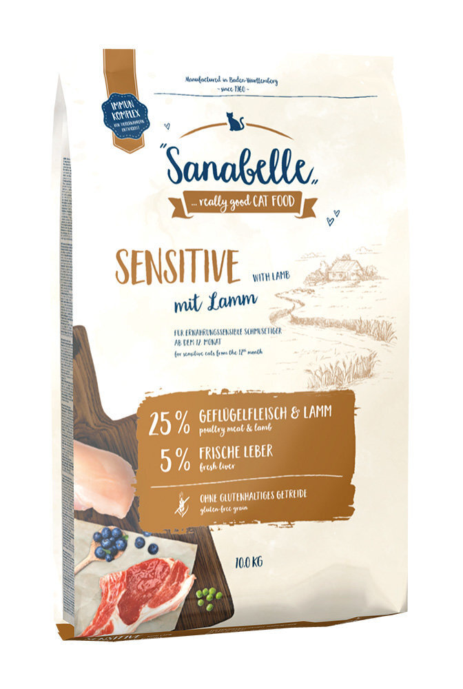 Sanabelle Sensitive Lamb -kissanruoka, 10 kg hinta ja tiedot | Kissan kuivaruoka | hobbyhall.fi