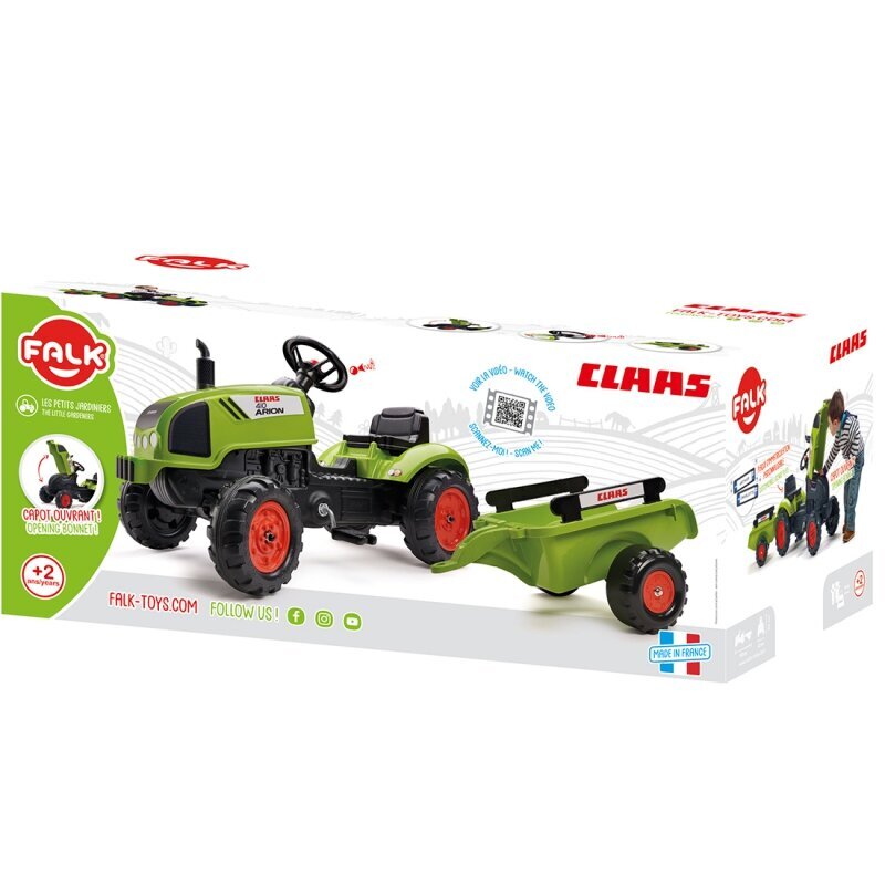 Polkutraktori perävaunulla - Claas Falk, vihreä hinta ja tiedot | Poikien lelut | hobbyhall.fi