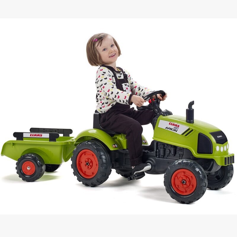 Polkutraktori perävaunulla - Claas Falk, vihreä hinta ja tiedot | Poikien lelut | hobbyhall.fi