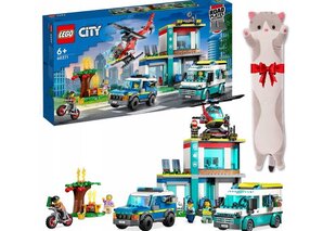 60371 LEGO City hätäajoneuvosarja ja pehmotyynykissa, 50 cm hinta ja tiedot | LEGOT ja rakennuslelut | hobbyhall.fi