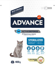 Advance Sterilized steriloiduille kissoille kalkkunan ja ohran kanssa, 0,4 kg hinta ja tiedot | Kissan kuivaruoka | hobbyhall.fi