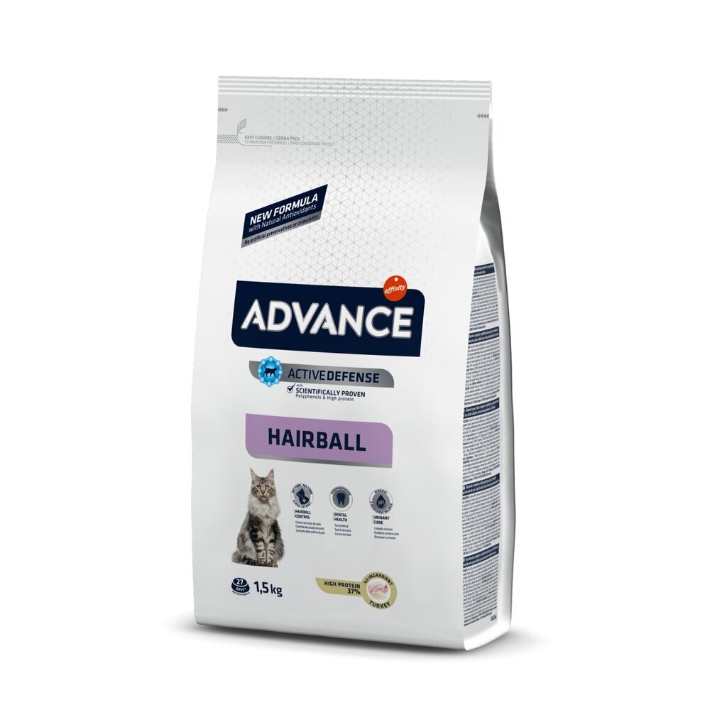 Advance Sterilized Hairball ​​kalkkuna ja ohra, 1,5 kg hinta ja tiedot | Kissan kuivaruoka | hobbyhall.fi