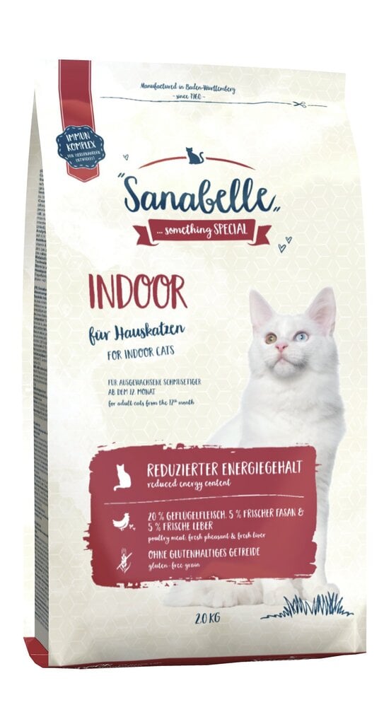 Kuivaruoka Sanabelle sisäkissoille Indoor, 2 kg hinta ja tiedot | Kissan kuivaruoka | hobbyhall.fi