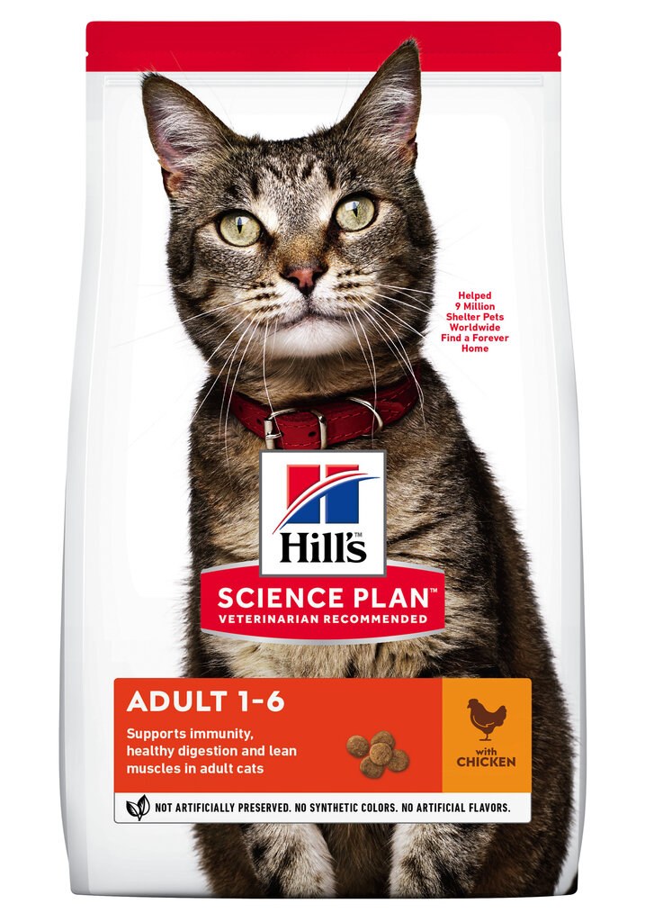 Hill's Science Plan Adult kuivaruoka kissoille, kananmakuinen, 3kg hinta ja tiedot | Kissan kuivaruoka | hobbyhall.fi