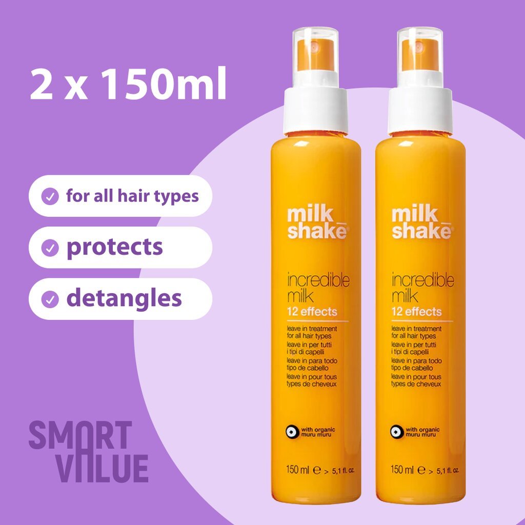 Hiusmaito Milk Shake Leave In Incredible Milk, 2x150 ml hinta ja tiedot | Hoitoaineet | hobbyhall.fi