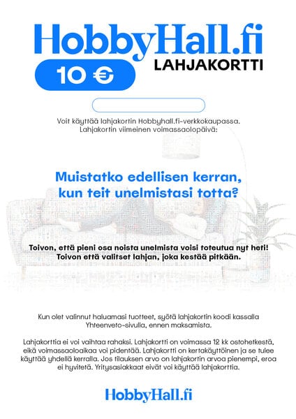 Sähköinen lahjakortti, arvo 10 €