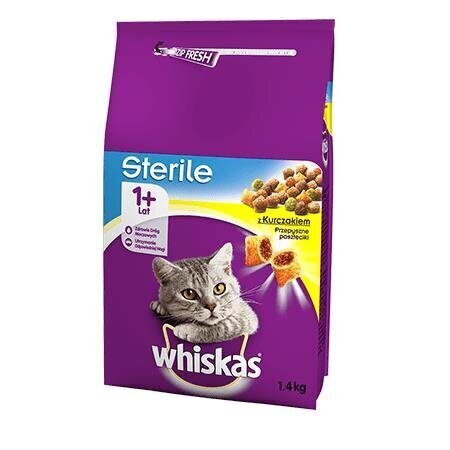 Whiskas Steriili kuivaruoka kanan steriloiduille kissoille, 1,4 kg. hinta ja tiedot | Kissan kuivaruoka | hobbyhall.fi