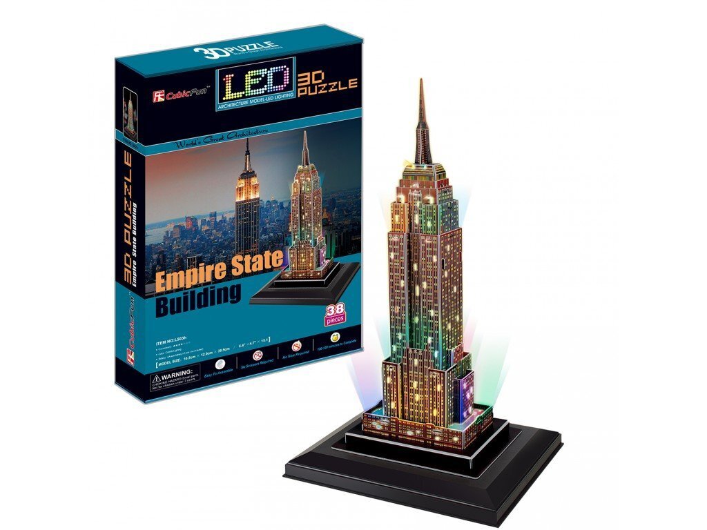 CUBICFUN 3D Palapeli LED Empire State Building hinta ja tiedot | Palapelit | hobbyhall.fi