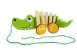 Puinen krokotiili pyörillä, 18cm hinta ja tiedot | Vauvan lelut | hobbyhall.fi