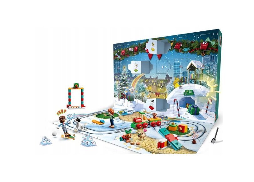 41758 LEGO® Friends Joulukalenteri 2023 + pehmotyyny 50cm hinta ja tiedot | LEGOT ja rakennuslelut | hobbyhall.fi