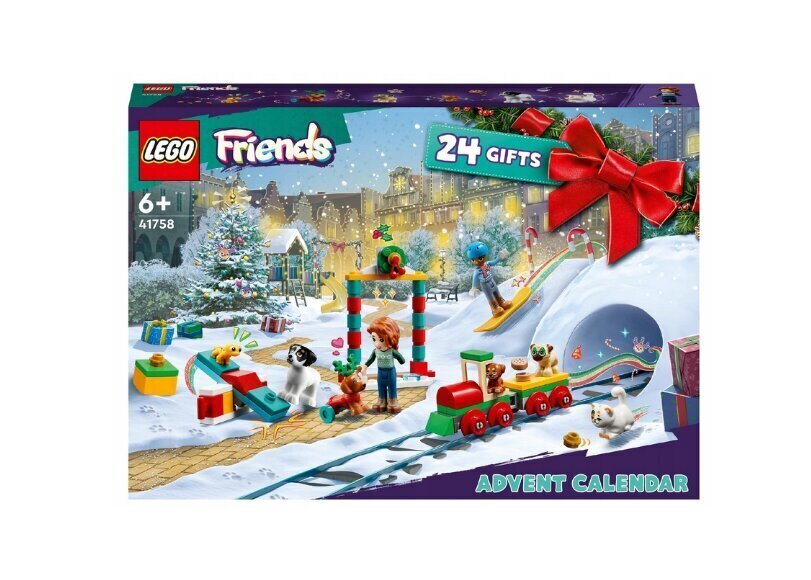 41758 LEGO® Friends Joulukalenteri 2023 + pehmotyyny 50cm hinta ja tiedot | LEGOT ja rakennuslelut | hobbyhall.fi