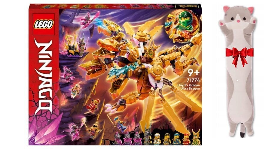 71774 LEGO Ninjago Lloyd's Gold Ultra Dragon ja Pehmotyynykissa hinta ja tiedot | LEGOT ja rakennuslelut | hobbyhall.fi