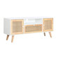 TV-kalusteet DKD Home Decor 120 x 30 x 50 cm Valkoinen Rottinki Paolownia wood hinta ja tiedot | TV-tasot | hobbyhall.fi