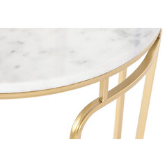 Sivupöytä DKD Home Decor 60 x 60 x 44,5 cm Kullattu Metalli Valkoinen Marmori hinta ja tiedot | Sohvapöydät | hobbyhall.fi