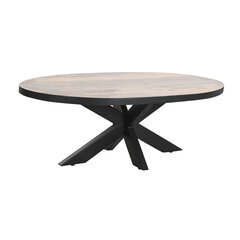Olohuoneen pöytä DKD Home Decor Luonnollinen Metalli Mangopuu 130 x 70 x 45 cm hinta ja tiedot | Sohvapöydät | hobbyhall.fi